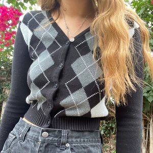brandy melville argyle sweater